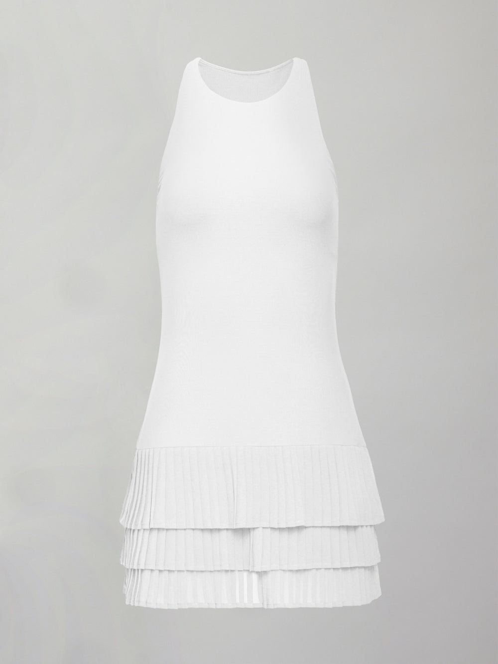 Pleated Tier Tennis Dress - White