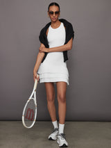 Pleated Tier Tennis Dress - White