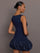 Drop Waist Bubble Dress - Navy