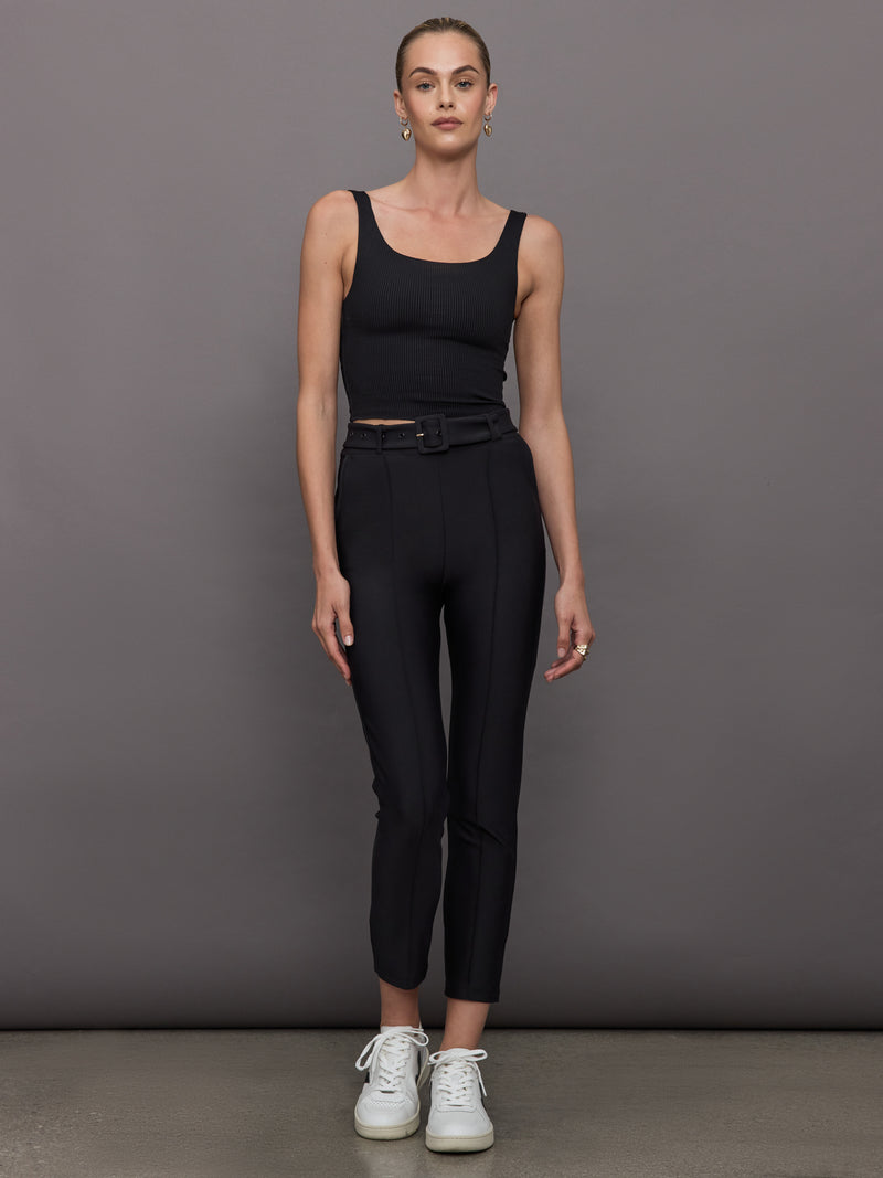 Belted Hybrid Pants - Black