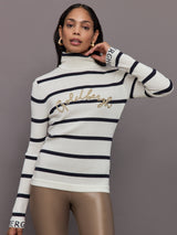 Mimi Long Sleeve Knit Sweater - Breton Stripe Cream/Blue