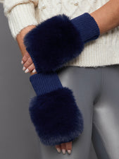 Faux Fox Knit Mittens