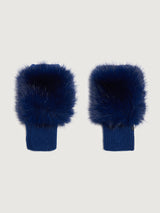 Faux Fox Knit Mittens - Navy