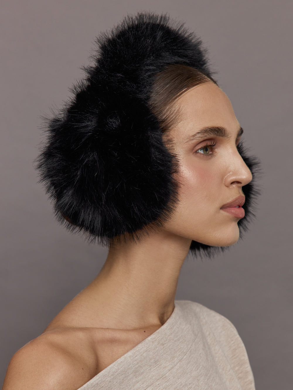 Faux Fox Earmuffs - Black