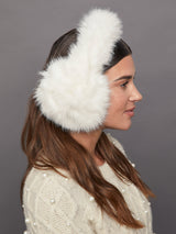 Faux Long Hair Fur Earmuffs - Ivory