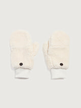 Faux Sherpa Flip Top Mittens - Ivory