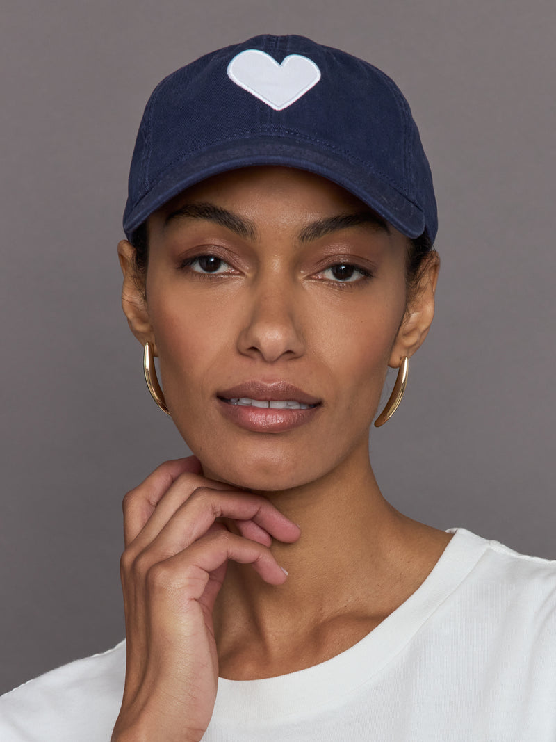 Baseball Hat Heart Patch Indigo/White - Indigo