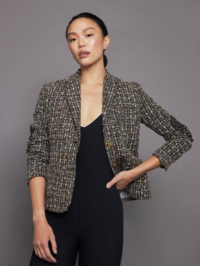 Happy Hour Blazer Boucle - Glitter Black