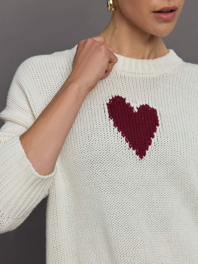 Lovey Heart Sweater - Natural