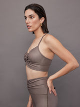 Palma Gloss Longline Bra - Bronzed Pewter