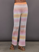 Straight Ribbed Trousers - Orange / Multi