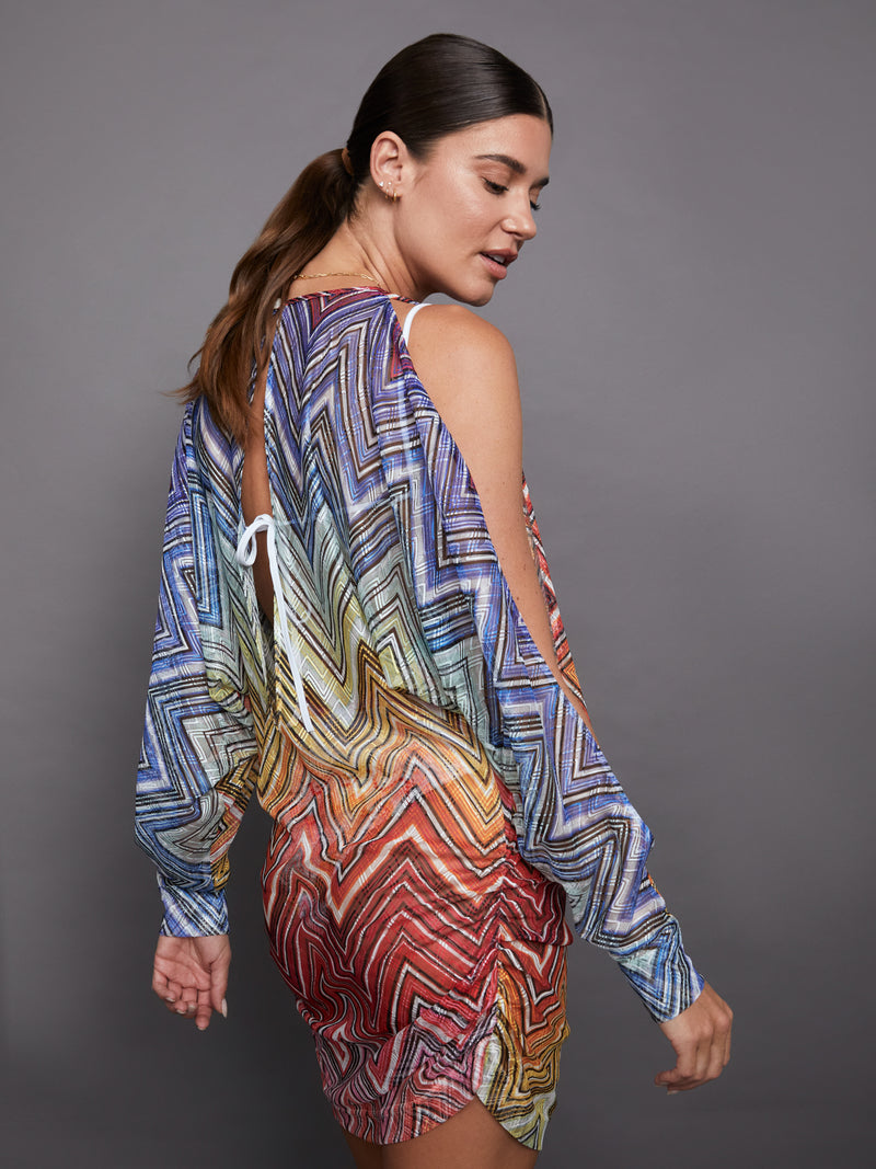 Short Cover Up - Multi Chevron