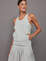 RACER TAILORED TERRY TANK TOP - LIGHT HEATHER GREY