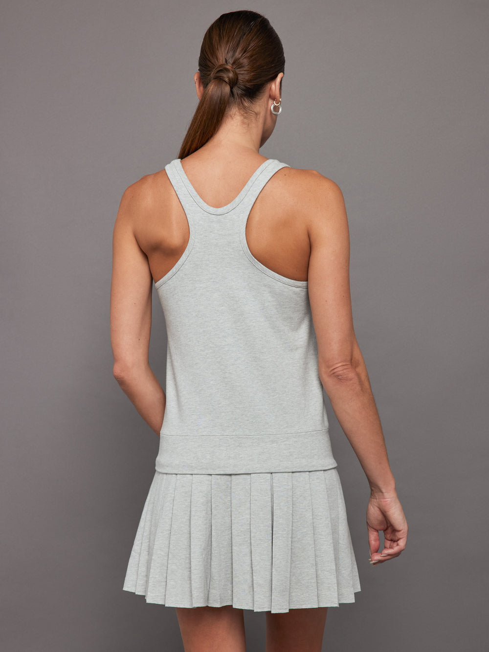 RACER TAILORED TERRY TANK TOP - LIGHT HEATHER GREY