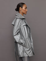 Double Breasted Trench Mini - Silver