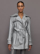 Double Breasted Trench Mini - Silver