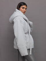 Hooded Sleeping Bag Coat Short - Dove