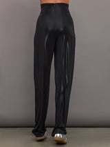 High Waist Tailored Pleat Pant - Black