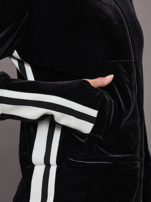 Side Stripe Turtle Jacket - Black/Offset Stripe