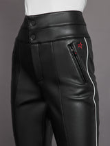 Aurora Skinny Race Pant w Stirrup - Black Faux Leather