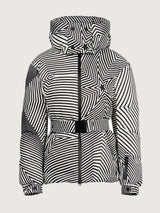 Candice Ski Parka - Warped Star Print Black/Snow White