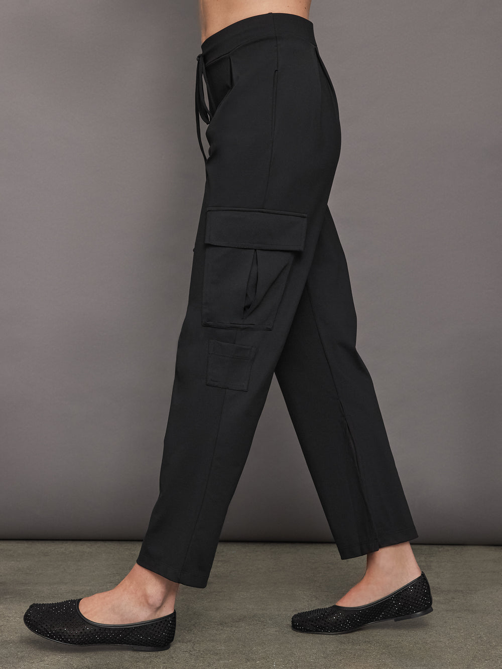 Slit Cargo Pant - Black