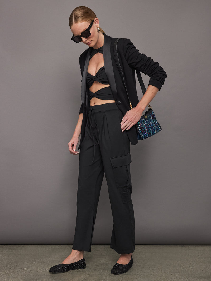 Slit Cargo Pant - Black