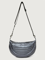 Elton Hobo Crossbody - Pearl Grey/ Black/ Black Web Gunmetal Hardware