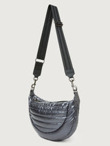 Elton Hobo Crossbody - Pearl Grey/ Black/ Black Web Gunmetal Hardware