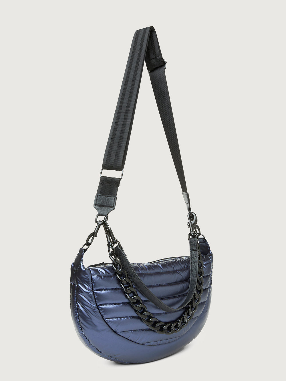 Elton Hobo Crossbody - Pearl Midnight/ Black/ Black Web/ Black Hardware