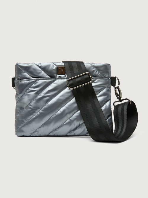 Diagonal Bum Bag - Pearl Grey/ Black/Black Web