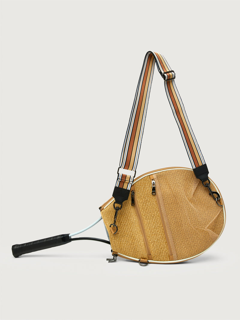 You Are The Champion Tennis Bag - Dune Rafia/ White/ Dark Neutral Dune