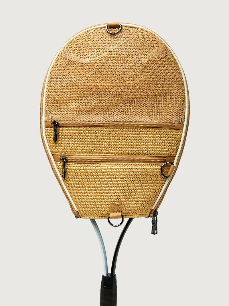 You Are The Champion Tennis Bag - Dune Rafia/ White/ Dark Neutral Dune