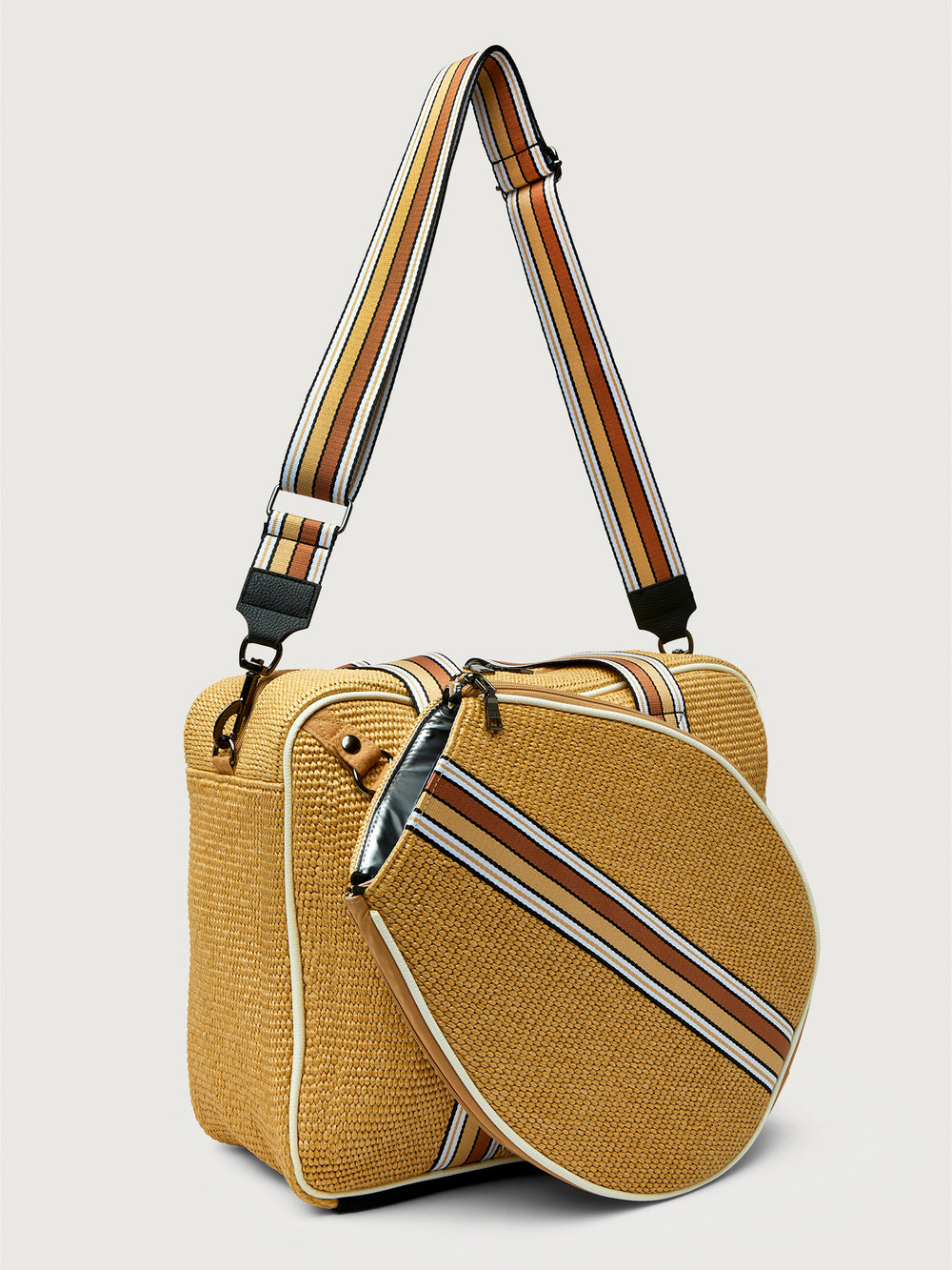 You Are The Champion Tennis Bag - Dune Rafia/ White/ Dark Neutral Dune