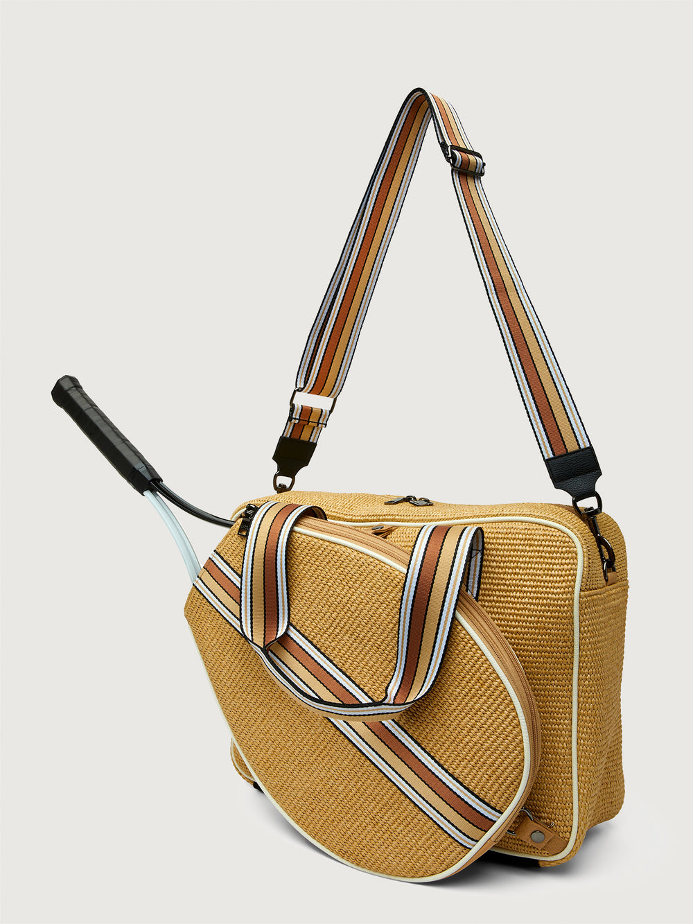 You Are The Champion Tennis Bag - Dune Rafia/ White/ Dark Neutral Dune