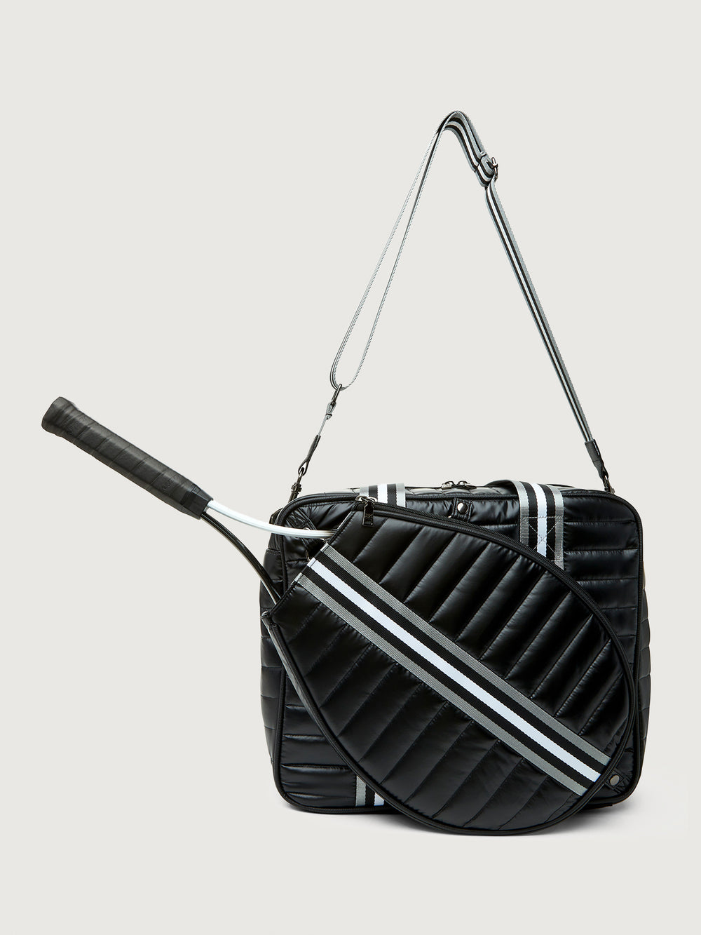 You are the Champion Tennis Bag - Pearl Black/ Pewter/ Black/ White Web