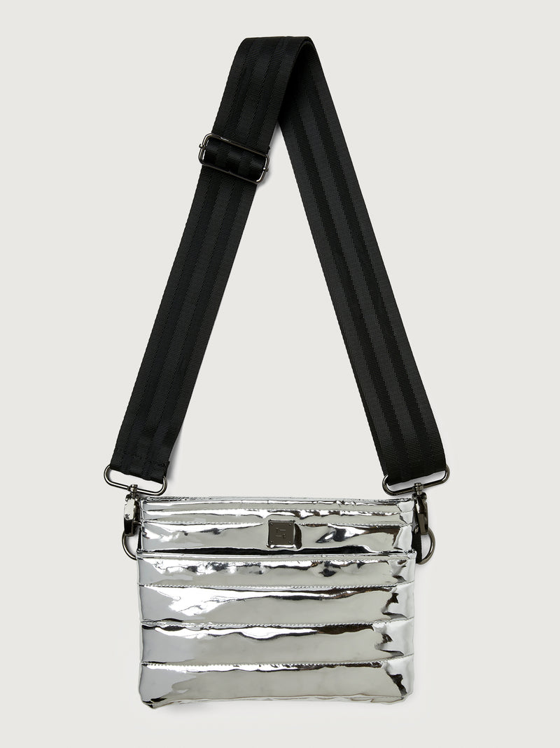 Bum Bag/ Crossbody "The Original" - Silver Mirror/ Black/ Black Web