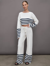 Sharlie Sweater - White / Navy Stripe