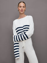 Sharlie Sweater - White / Navy Stripe