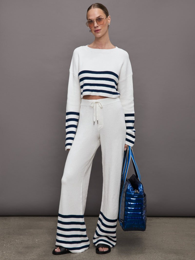 Sharlie Sweater - White / Navy Stripe