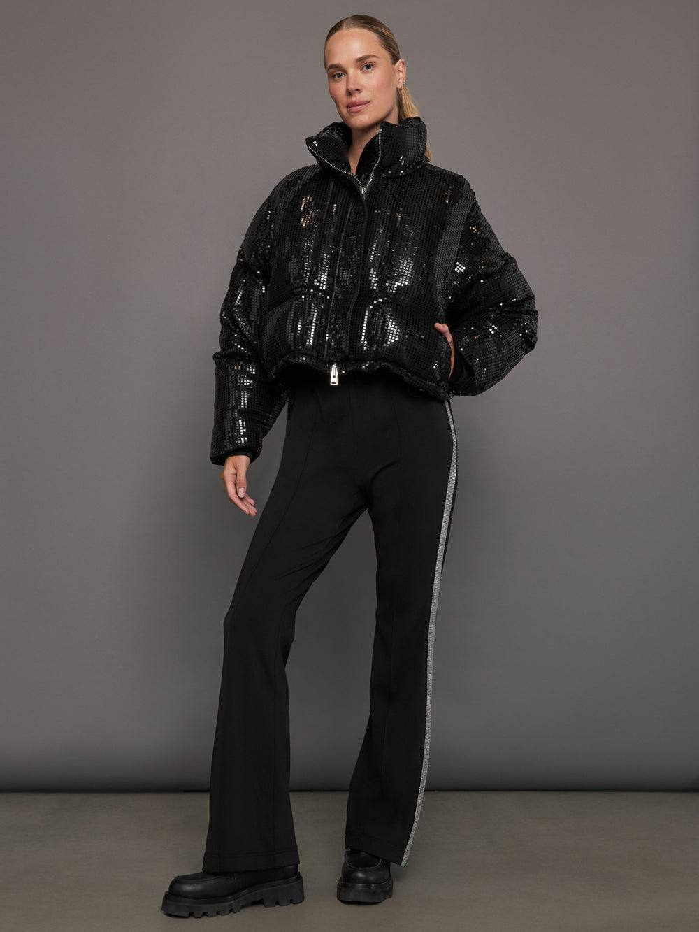 Disco Puffer Jacket - Black