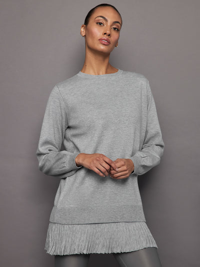 Pallas Pleated Sweatshirt Dress - Grey