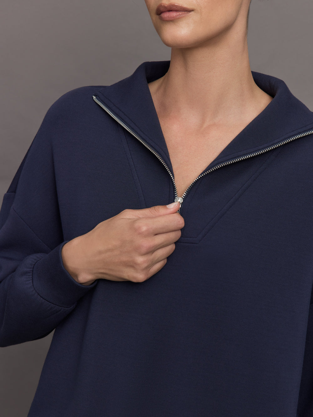 Hawley Half Zip Sweat - Blue Nights