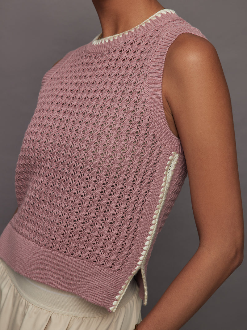 Delancy Knit Vest - Woodrose