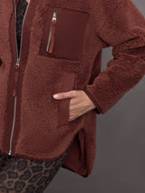 Myla Zip Through Jacket - Hot Chocolate (red)