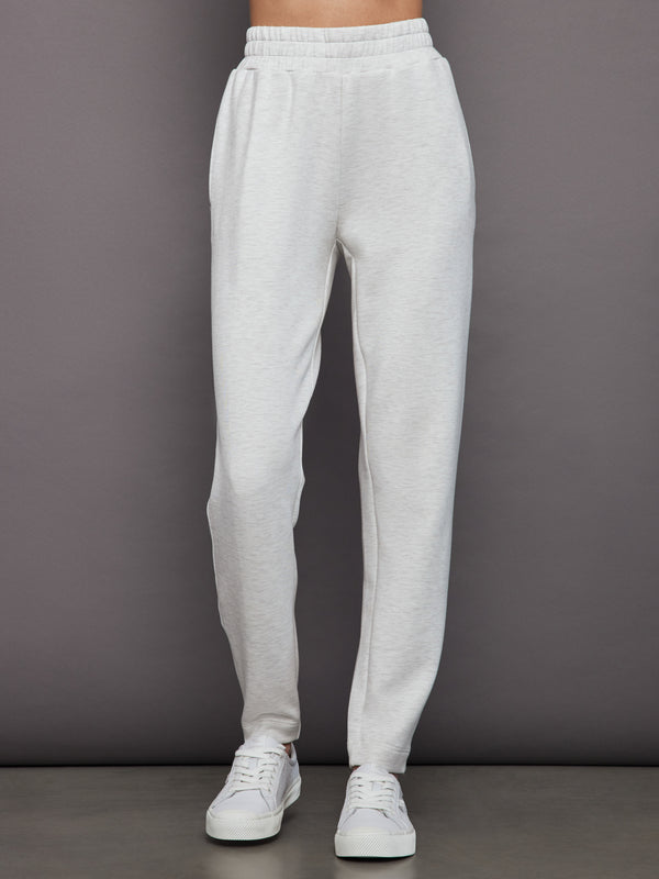 The Slim Zip Hem Pant - Ivory Marl