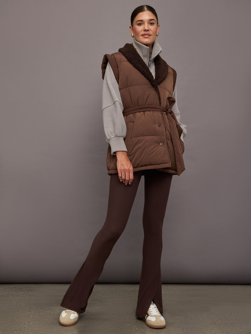 Lanville Wrap Puffer Gilet - Chestnut / Coffee Bean