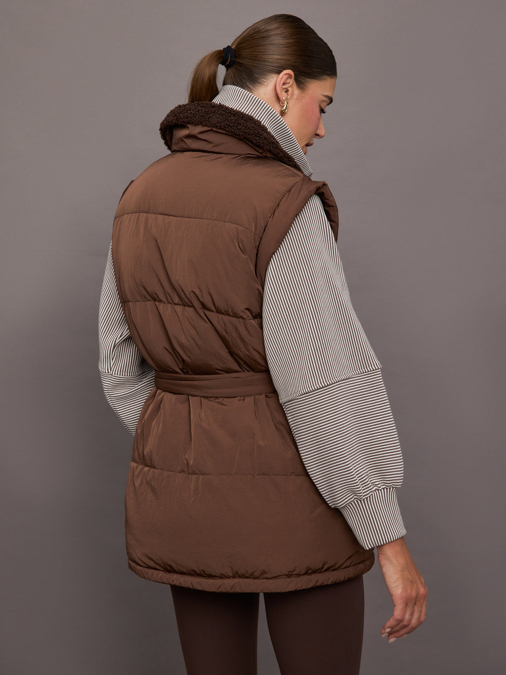 Lanville Wrap Puffer Gilet - Chestnut / Coffee Bean