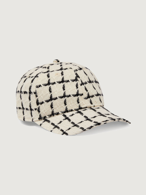 Elvin Mono Check Cap - White/Black