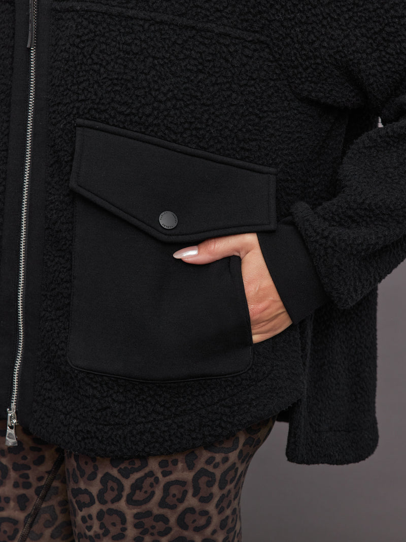 Eleanor Patch Pocket Fleece - Black